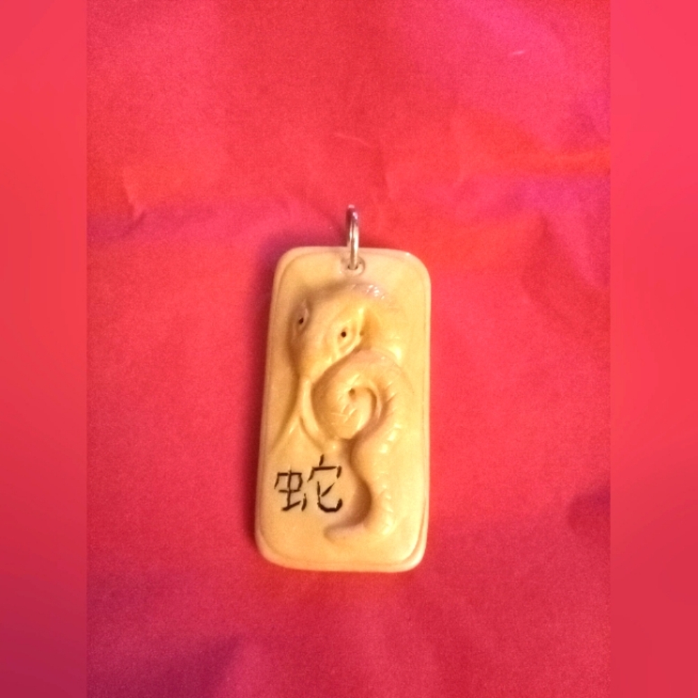 Vintage Bone Snake Pendant
